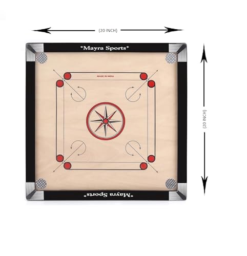 Image of Premium Matte Finish Wooden Carrom Board for Kids & Adults with (Medium 26 * 26 with Carrom Stand)