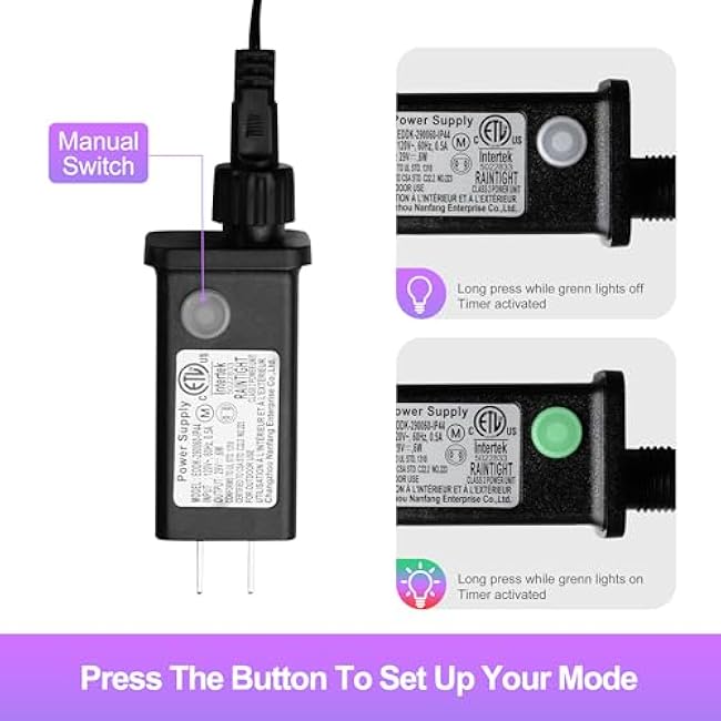 HAYATA C7 Halloween Strawberry String Lights - 50 LED 24Ft Orange Purple Light with 30v Plug in - Extendable 8 Modes Fairy Function with Timer Lighting for Outdoor Garden Yard Home Halloween Party