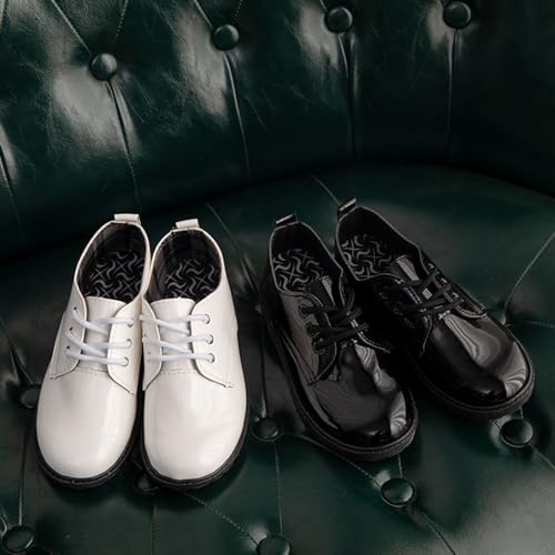 Kids Formal Leather Lace Shoes Boys Girls Wedding Uniform Elegant Cute Flat Sneakers School Birthday Ankle Dress Shoes2