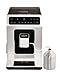 KRUPS Evidence Silver avec pot à lait inox Machine à café à grain Machine à café broyeur grain Machine expresso automatique Mousseur à lait Cappuccino Espresso Nettoyage automatique EA891D10
