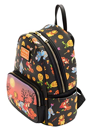 Loungefly Disney Winnie the Pooh Halloween Group Womens Double Strap Shoulder Bag Purse, One Size, Multi4