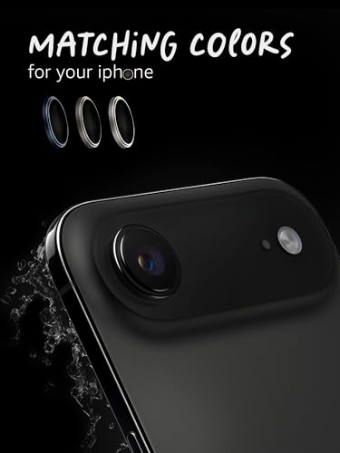 Image of Lensarmor Compatible with iPhone Air Camera Lens Protector Space Black (2-Pack) - 9H Tempered Glass, Military-Grade Anti-Scratch, Slim & Case-Friendly, Easy Install Frame