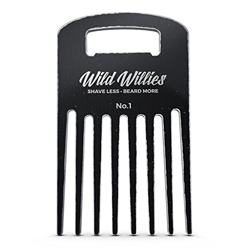 Beard Comb & Bottle Opener by Wild Willie's - We wanted to take the Beard Comb to the next level and make ours out of 6061 Billet Aluminum, Anodized Black, Laser Engraved. Awesome Vintage look!