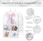 40 Inch Dance Garment Bags (3 Pack) – Clear PVC Costume Bags with 4 Zipper Pockets, and Hanging Design for Kids and Dancers, Perfect for Travel, Dance Competitions, and Closet Storage