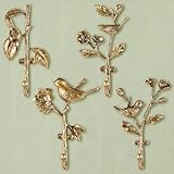 BrightRow 4 Pack Vintage Bronze Bird Hooks for Wall Decorative Coat Hooks Heavy...