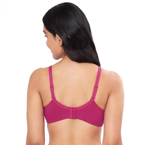 Image of Amante Women's Essential Comfort Non-Padded Non-Wired Full Coverage T-Shirt Bra | Seamless Cotton Blend | Moisture-Wicking Fabric | All-Day Support Bra