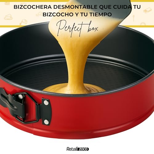 Miniatura 5 de Chefzoco Molde Repostería Redondo, Molde Para Bizcochos, Molde Para Horno, Molde Tarta, Molde Pasteles, Soporta Hasta 250 C, Triple Capa Antiadherente, Liberación Rápida Clip-Clap, Diámetro 22 Cm