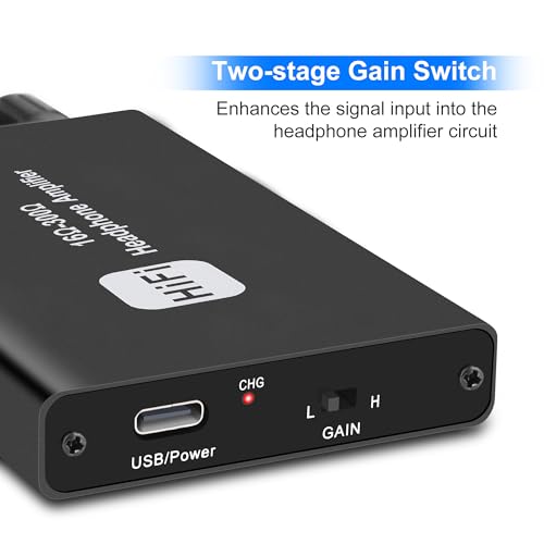 image for Sheiaier Portable 3.5mm Headphone Amplifier Two-Stage Gain Switch for 