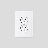 Vista 2 de Questech Decor - Placa de pared para cubierta de toma de corriente eléctrica dúplex, placa de interruptor individual de 1 banda, cubierta