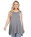 LARACE Women Plus Size Solid Basic Flowy Tank Tops Summer Sleeveless Tunic Light Gray