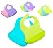2 Pack Silicone Baby Bib, BPA Free, Green and Blue, Easy Clean up