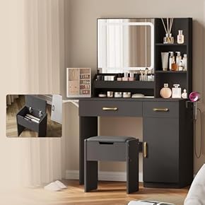 大人気★ 化粧台ミニ寝室化粧テーブル&amp;amp;quot;1C Amazon｜化粧台デスク化粧台ドレッシングテーブルと引き出し
