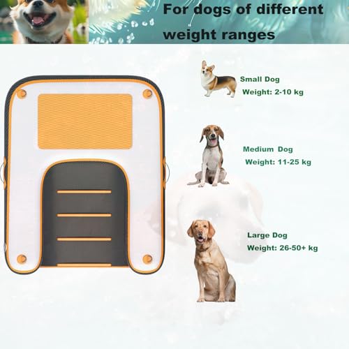 HEYLIFE Dog Safety Rampen Inflatable Dog Ramp Floating Dock Water Raft Ladder for Pool Up to 220LBS Borange 4ft x 3ft x 4in