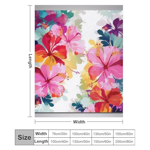 Couverture à imprimé floral hawaïen contre le froid hivernal sur le lit