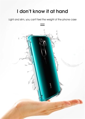 Image of BOXXO Flexible Back Cover for Mi Redmi Note 8 Pro | Back Cover Transparent Clear Shockproof Case Four Corner Protection | Slim Protective Mobile Phone Cover for Mi Redmi Note 8 Pro