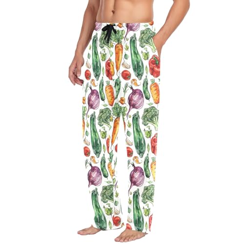 Vegetables Men's Pajamas Pants Cotton Sleep Bottoms Pants Lounge Sleepwear - S4