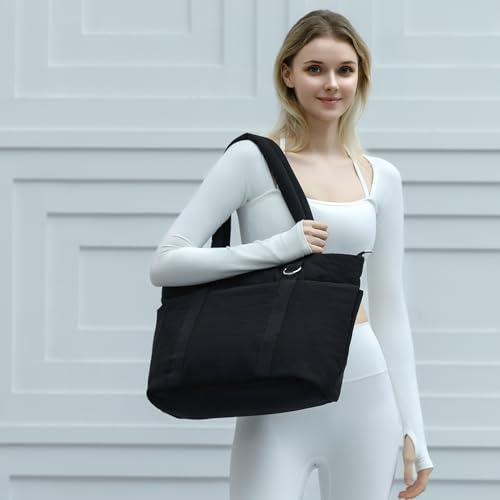 Herald Multi Pocket Tote Bag for Women, Large Puffy Shoulder Purse Handbag with Compartments for Travel,Work,GYM2