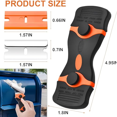 Image of Razor Glue Remover Silicone Caulking Tool - Caulk Remover & Scraper | Bathroom, Kitchen, Sink, Window & Tile | Removing Stikers, Labels (Razor Glue Remover)