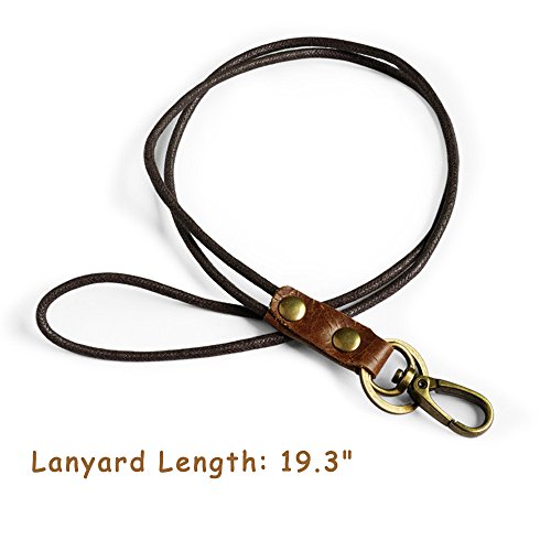Boshiho Office Lanyard, Cowhide Leather Neck Lanyard Wrist Strap With Strong Clip And Keychain For Keys, Id Badge Holder, Usb Or Cell Phone (3 Size) #TOP2