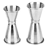 Diseño único: la vaso medidor cóctel con diseño de recipiente doble es la herramienta elegida por los bartenders profesionales. Puede mantener un buen equilibrio entre los dedos, con alta precisión, higiene y seguridad.