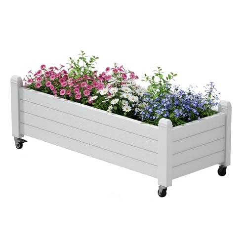 WTFGO Resin Raised Bed with Wheels and Water Level Detector (13.3' H)