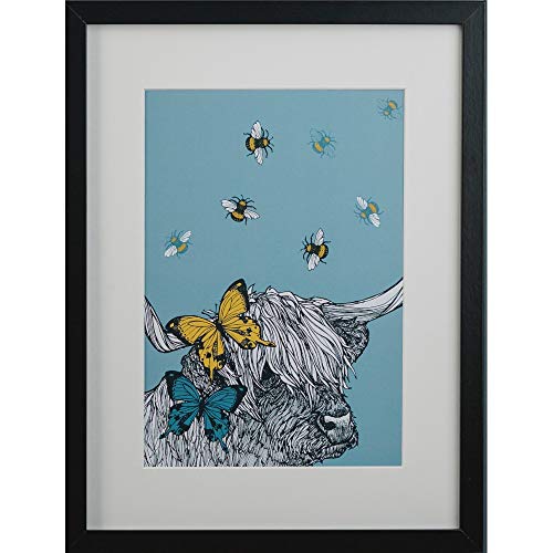 Tableau vache Highland Gillian Kyle A4 encadré idée cadeau maison originale