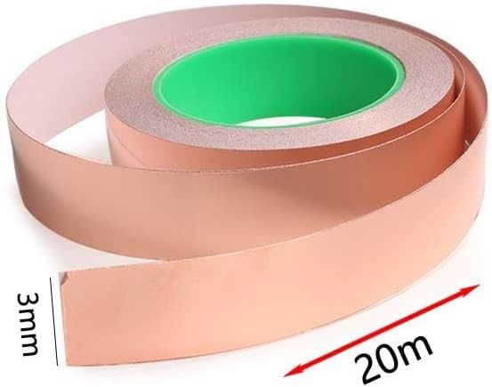 Miniatura 2 de INFRI Cinta de lámina de cobre de 65.6 ft, máscara de guitarra eléctrica, protección electromagnética EMI, resistente al calor, cinta de lámina de