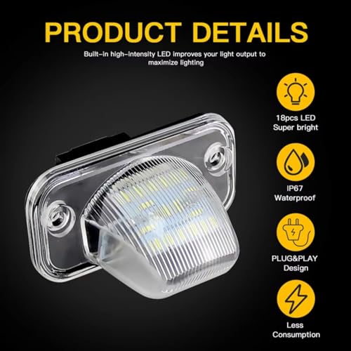 2 Luces para matrícula compatibles con Passat B6 2007 y Touran 4