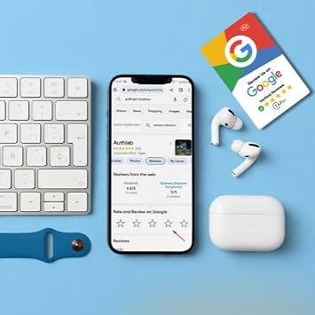 TAPro Google Review Cards 3-Pack, NFC Tap & QR Code Review Cards, Contactless Google Review Link Cards, Works with iPhone & Android, Business Feedback Cards