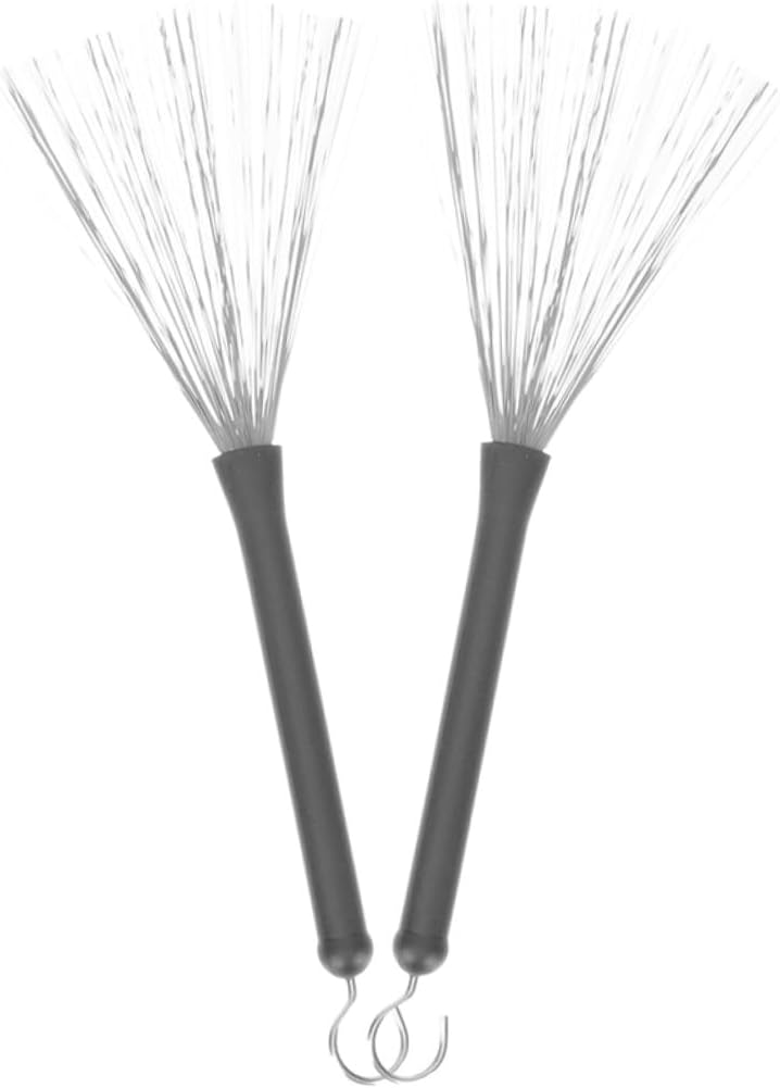 2pcs Stainless Steel Wire Drum Brush Set Professional Jazz Drum Brushes for Percussion Instruments for Drumming and Instrument Accessories