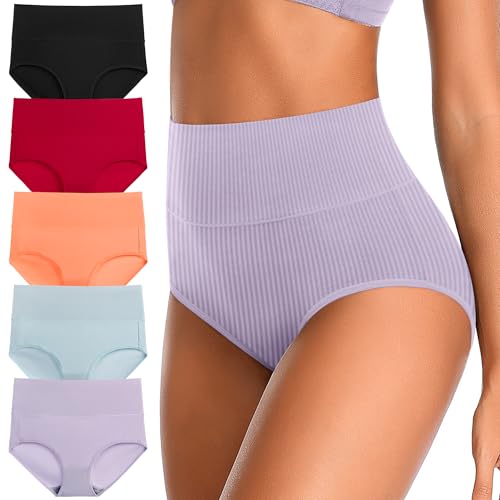 Image of Womens Underwear Full Coverage Panties for Ladies Soft Breathable Cotton Briefs High Waisted Hipster