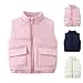 Toddler Baby Kids Quilted Puffer Vest Stand Collar Sleeveless Warm Winter Coat Outerwear for Girls Boys 0-8 Years