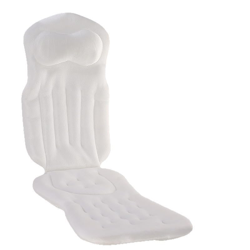 Cojín antideslizante para bañera con ventosas, soporte para cuello, espalda