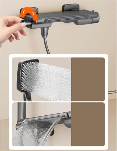 Robinet mitigeur baignoire cascade gris contre éclaboussures - 5