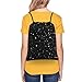 MZERSE Cute Drawstring Backpack Compatible with Zodiac Constellation Galaxy Black Starry Night Stars Glow Dark Midnight for Women Men Yoga Swimming Hiking Cycling, Fashion Adjustable Gym Backpack