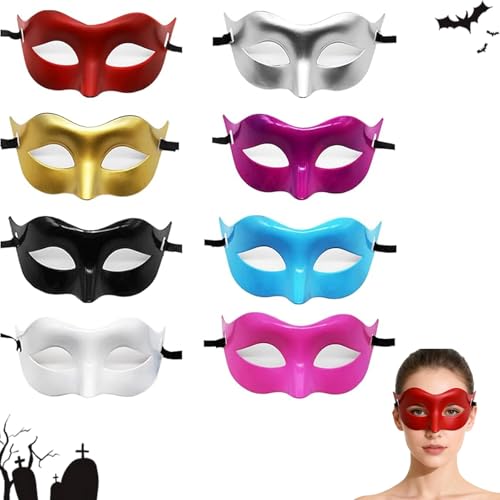 Eterspr 8 Piezas Máscara Veneciana, Máscara de Disfraces para Hombres, con Banda Elástica, para Fiesta de Carnaval, Disfraces de ópera, para fiestas de Halloween y Navidad