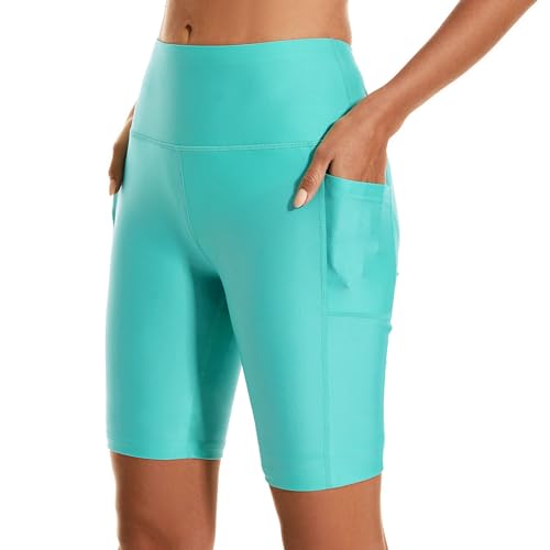 Image of HODOSPORTS Women's 3'' /5'' /7'' /9'' /12'' Swim Board Shorts UPF50+ High Waisted Quick Dry Swimsuit Bottoms with Pockets Liner