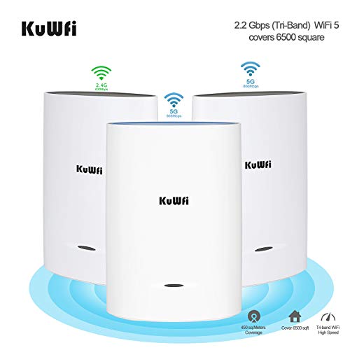 KuWFi-3-Pack-Tri-Band-Whole-Home-Mesh-WiFi-System-with-AC2200-Speed-Gigabit-Mesh-WiFi-5-Router-Extender-Replacement-Covers-up-to-6500-sqft-Tri-Band-WiFi-Mesh-2-Node 412047mI+pL