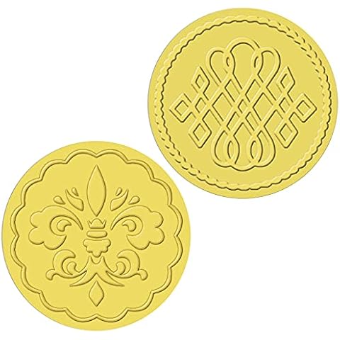 Zonon 100 Pieces Gold Embossed Wax Seals Cover