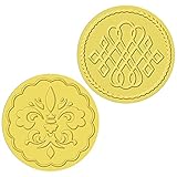 100 Pieces Gold Embossed Wax Seals Gold Foil Envelope Seals Round Embossed Foil Seals Aluminum Foil...