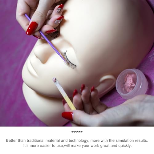 Práctica de extensión de pestañas kit con cabeza de silicona suave lavable 6