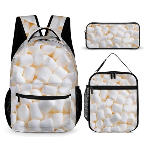 HYDJLXA Marshmallow Backpack & Stationery Set