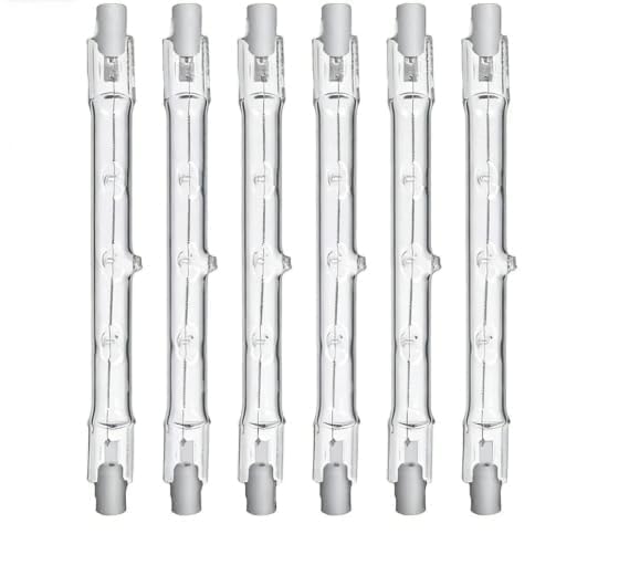 6pcs R7s Halogen Light Bulbs,118mm 300W Dimmable Linear Halogen Bulbs, 2700K 4880LM Tungsten Bulbs, 220V Working Voltage, Warm White Floodlight Bulb, J118 Security Lights, Indoor/Outdoor Lighting