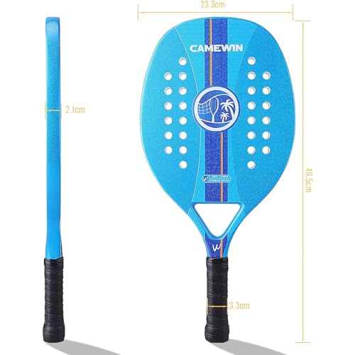Kit Raquete Para Beach Tênis Profissional Em Fibra Carbono Com Capa Protetora + 3 Bolas de Tênis Ver