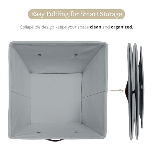 Image of DECOMOMO Cube Storage Bins | Fabric Storage Cubes with Label Holders, Cubby Storage Organizer Bins for Organizers Shelves Closet Toys Clothes (11 inch / 6pcs, Grey)