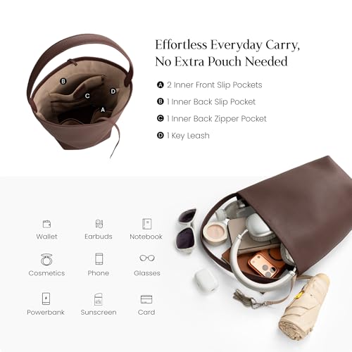beful Coffee Brown Bucket Tote