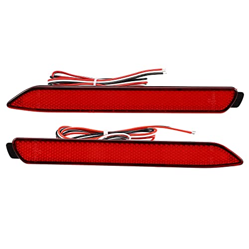A ABSOPRO Rear Bumper Reflector Fog Brake Tail Light 81920-08010 Red LED for Toyota RAV4 2019-2021 for Toyota Sienna 2011-2020 Plastic Red Lens (Set of 2)