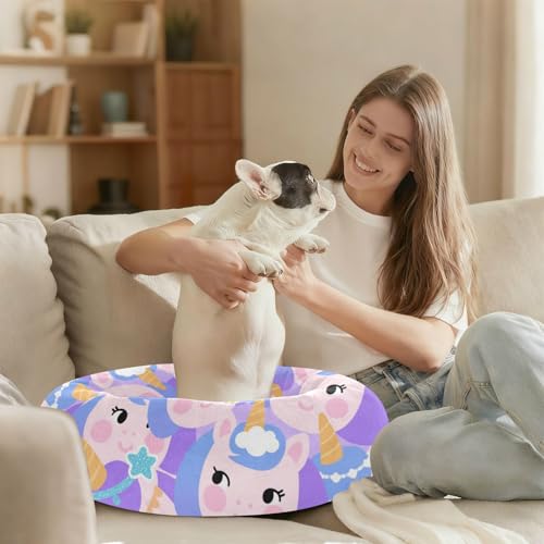 Lit pour chien et chaton licornes violettes XS moelleux pour petit animal - 7