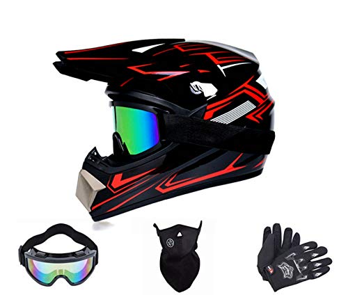 BDUCK D.O.T Casco de moto para niños y jóvenes, para cross y...
