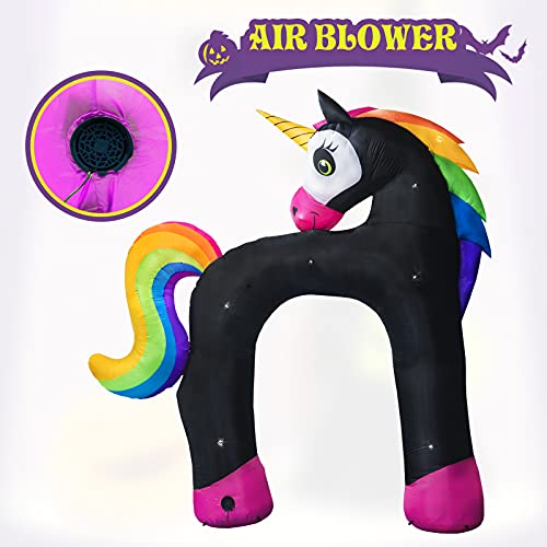 Aufblasbarer Skelett-Einhorn-Torbogen mit LEDs, 3 m – Produktansicht 5